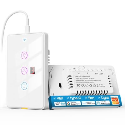 Buy Tuya Wifi Fan Light Us Switch Type C Timing Voice App Compatible With Alexa Google Home Smart Home online manufacture