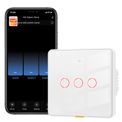 Buy Tuya Zigbee switch No Neutral Wire100-250v Voice App Alexa Google Home No Capacitor Required Smart Home Light Touch EU Switch online manufacture