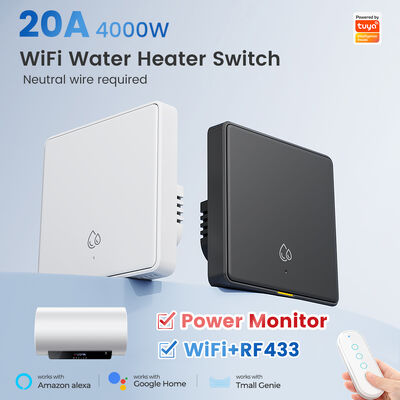 20A WiFi RF433 Switch For Water Heater Tuya Smart Home 4000W Timing Countdown Wireless Wall Switch APP Voice Control With Alexa Google Home