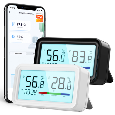 Good price Wifi Indoor Hygrometer Thermometer Sensor With Backlight Remote App Voice Alexa Google Home Digital Tuya Smart Home online