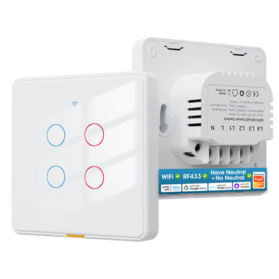 Good price Tuya WiFi switch RF433 control Timing Voice App Alexa, Google Home Smart Home No Neutral Wire WiFi EU Wall Switch online