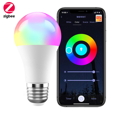 Good price Tuya Zigbee 10W Smart Light Bulb E27 RGB LED Lamp Dimmable Timing Smart Life APP Voice Control For Google Home Alexa online