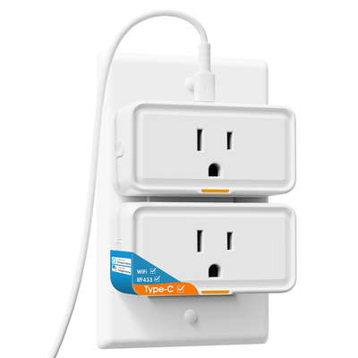 Good price Tuya Smart Socket with Power Monitoring, WiFi and RF433 Plug, Type C Outlet, App and Voice Control, Compatible with Alexa and Google Home online